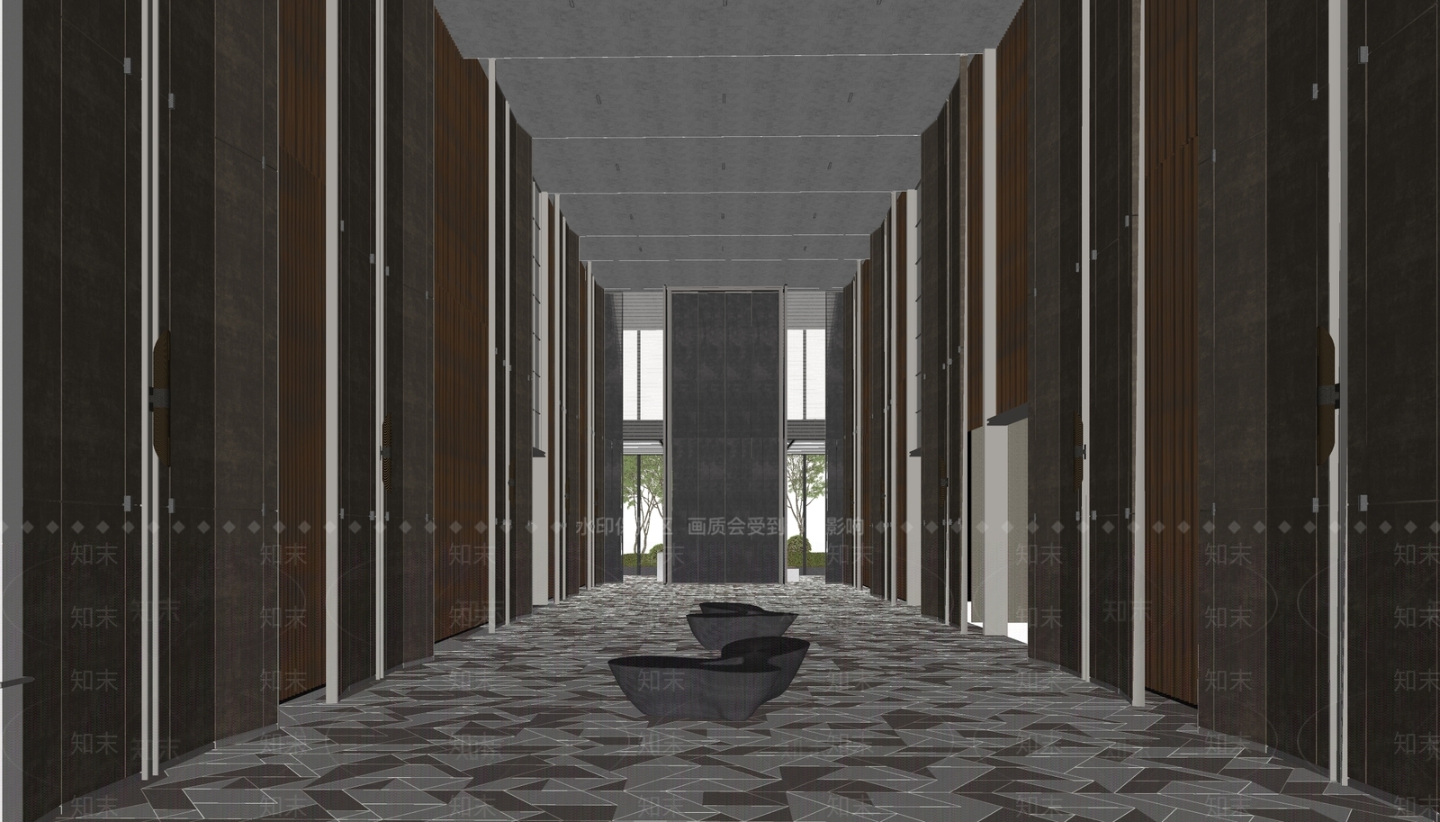 现代奢华电梯间SU模型下载【ID:1135262512】
