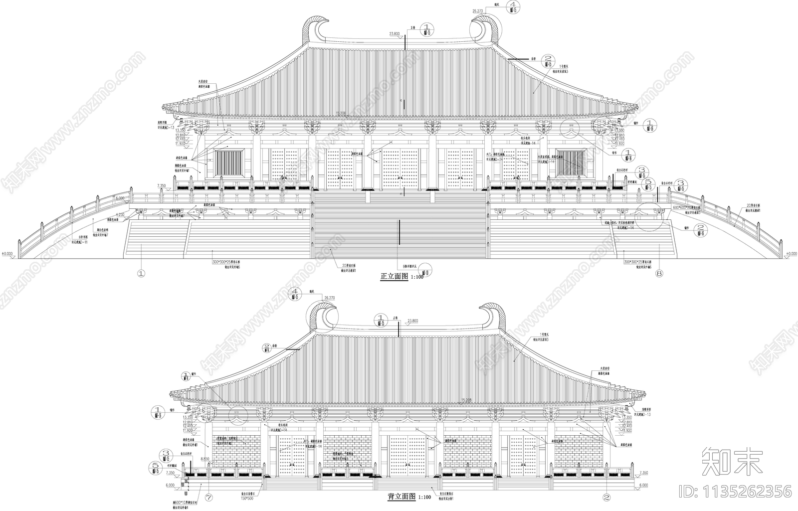 大雄宝殿古建筑cad施工图下载【ID:1135262356】