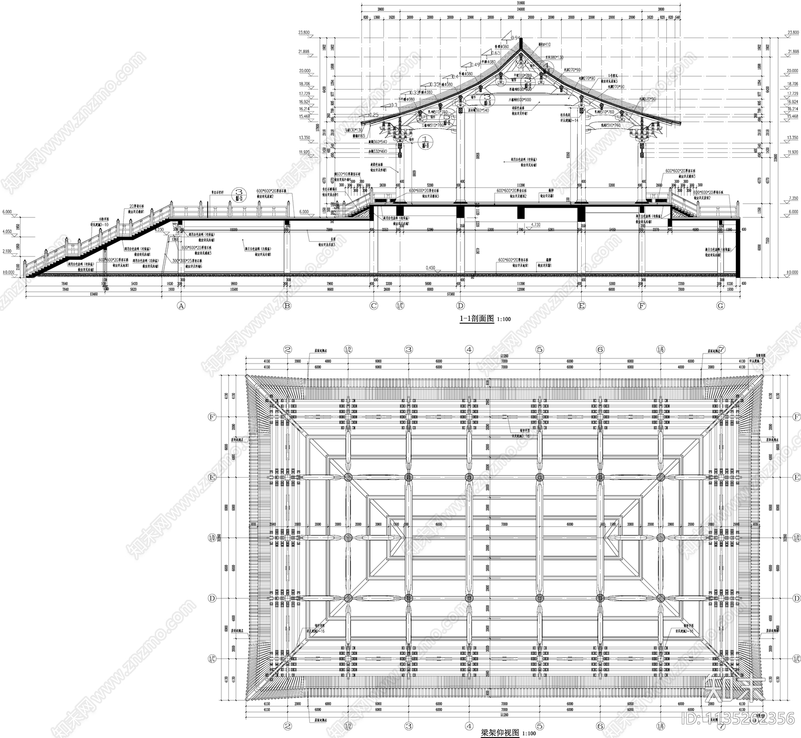 大雄宝殿古建筑cad施工图下载【ID:1135262356】