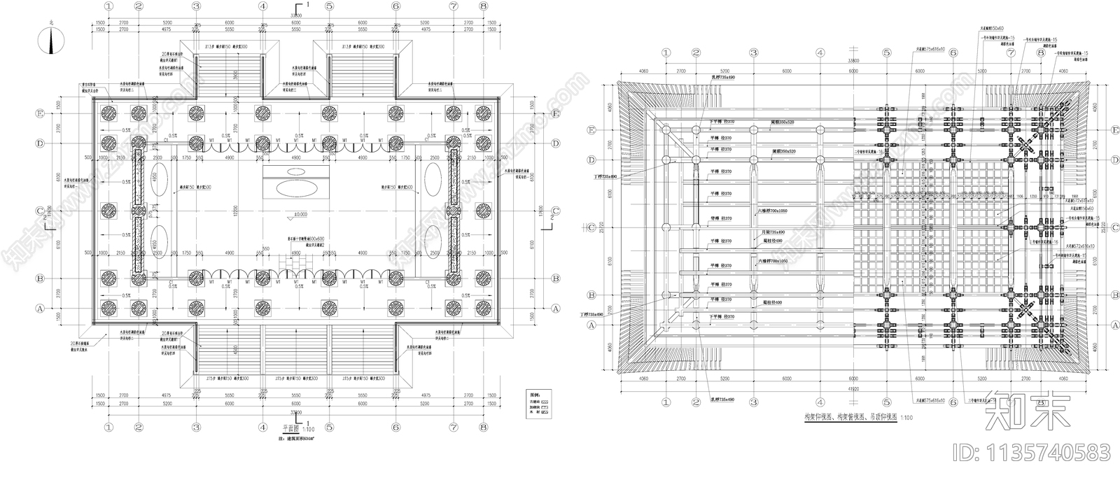 古寺天王殿古建筑cad施工图下载【ID:1135740583】