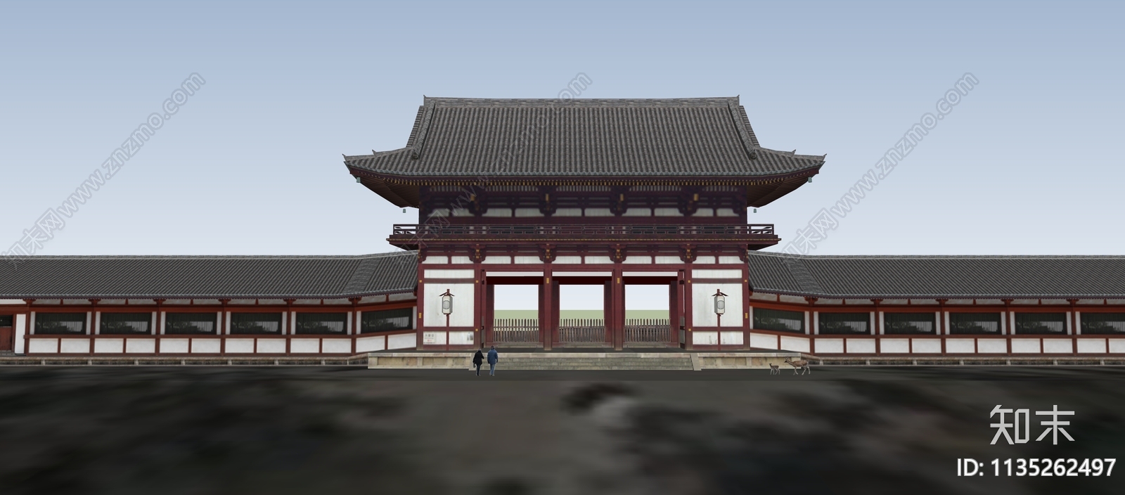 中式寺庙建筑SU模型下载【ID:1135262497】