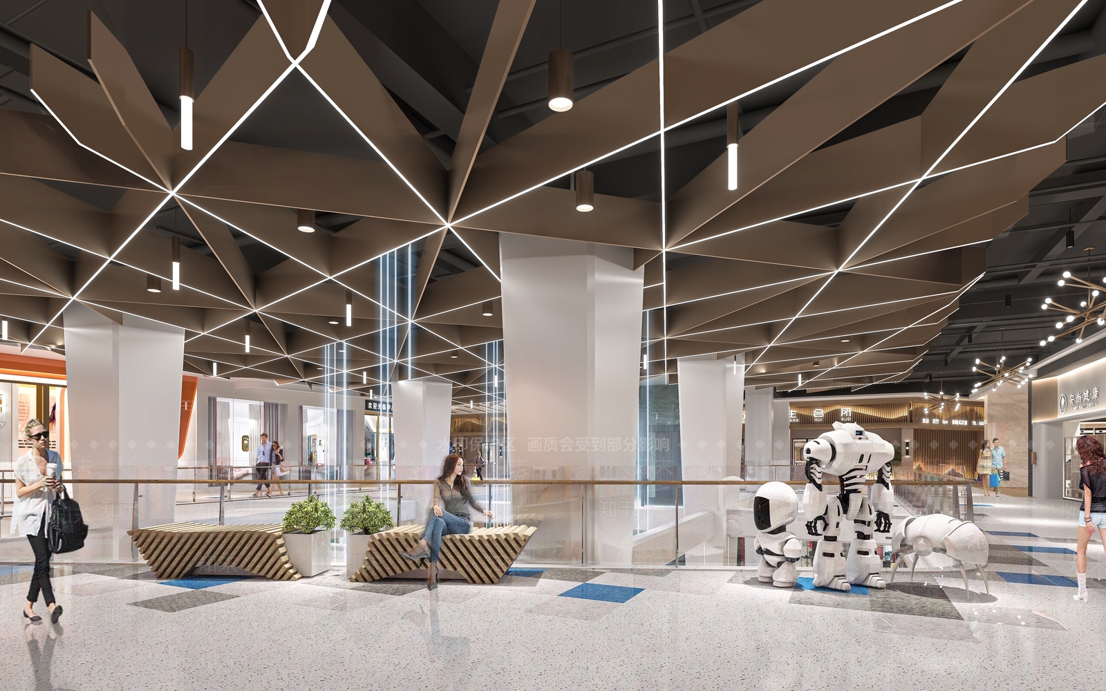 现代商场过道3D模型下载【ID:1135264385】