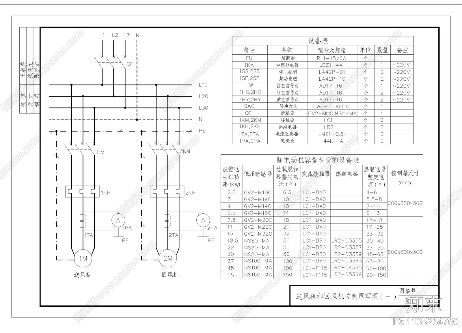 送风机和回风机控制原理图风机盘管制送冷风热风控制原理图cad施工图下载【ID:1135264760】