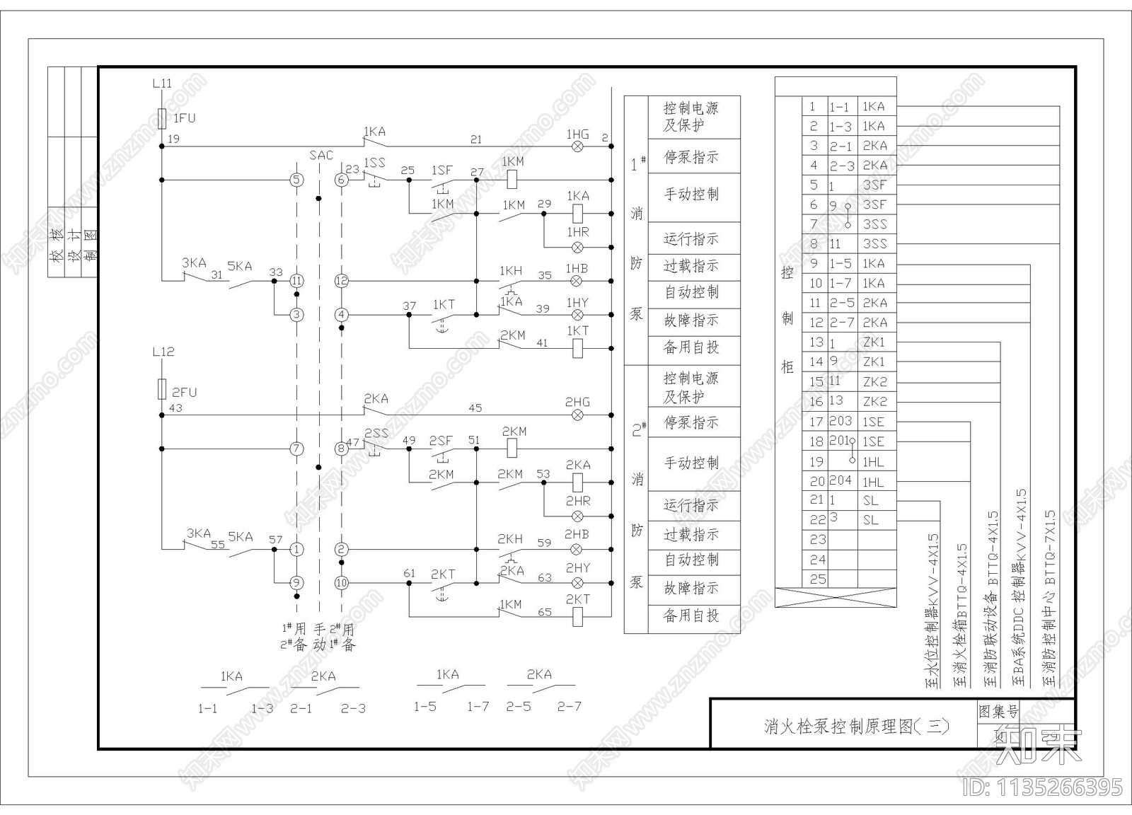 消火栓泵控制原理图cad施工图下载【ID:1135266395】