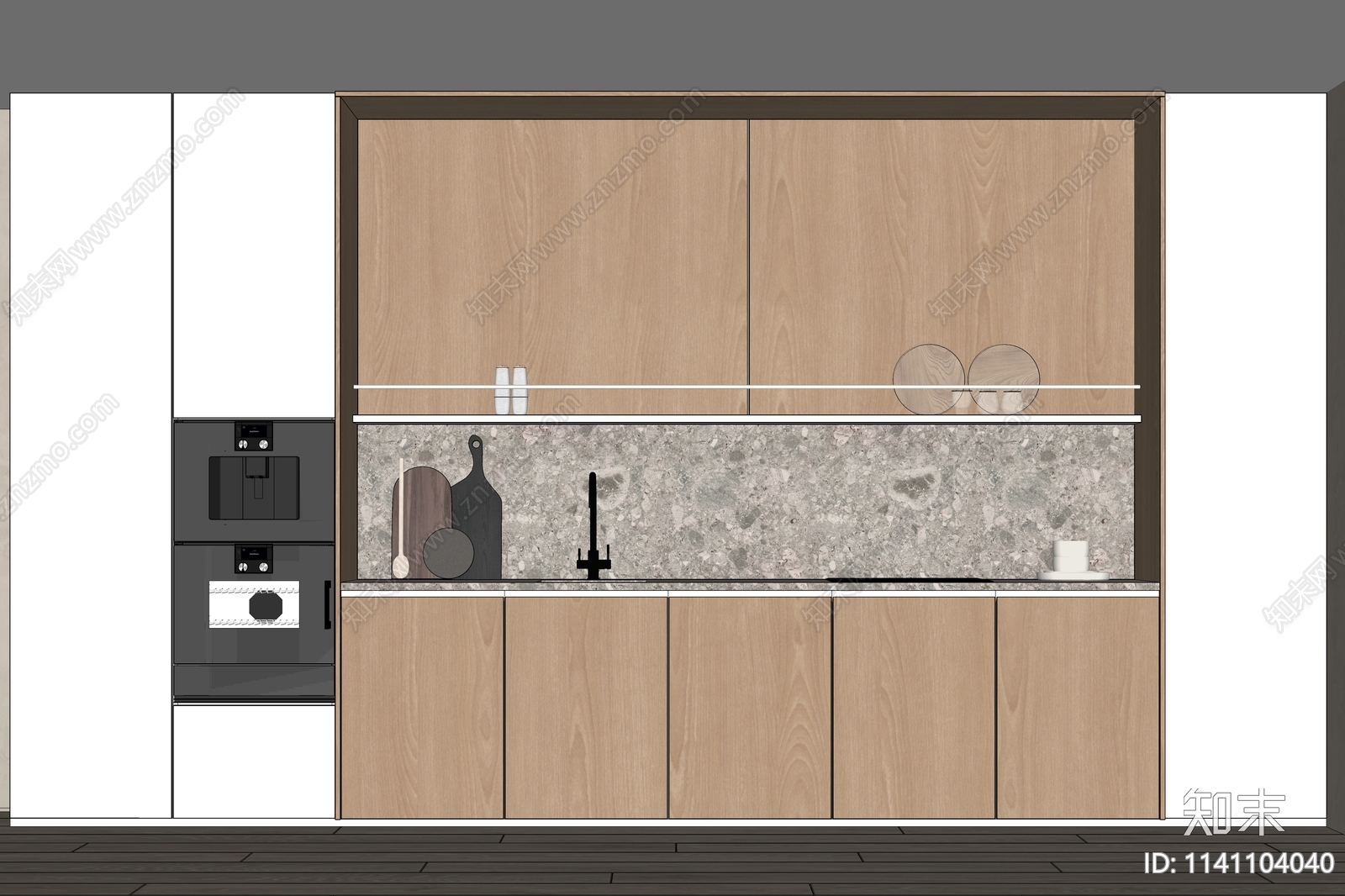 现代厨房橱柜SU模型下载【ID:1141104040】