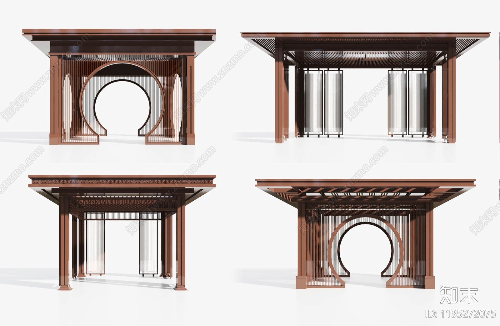 新中式凉亭3D模型下载【ID:1135272075】