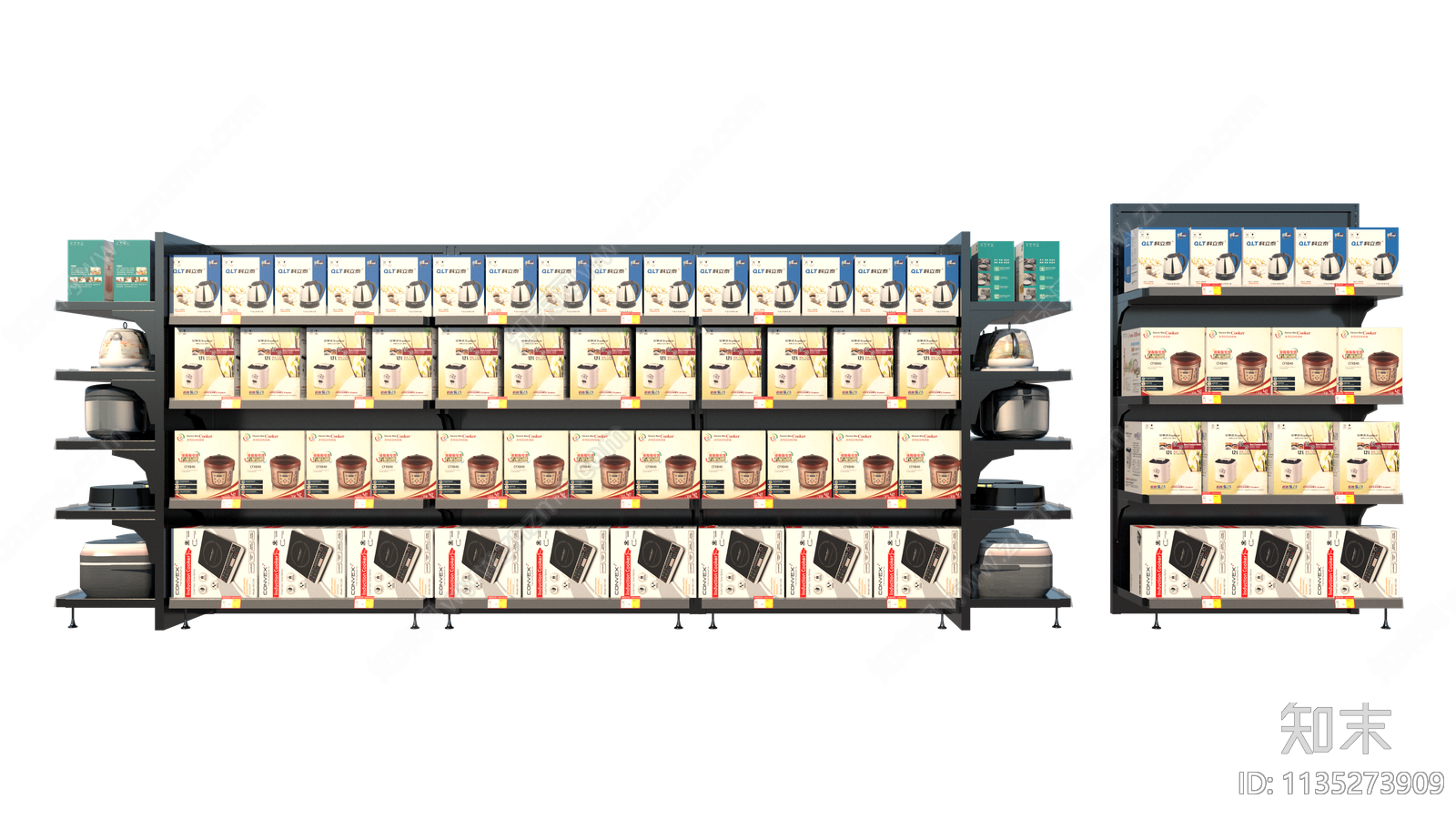 现代商超厨房家杂货架SU模型下载【ID:1135273909】