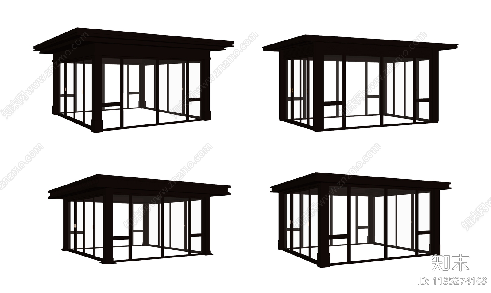 新中式阳光房SU模型下载【ID:1135274169】