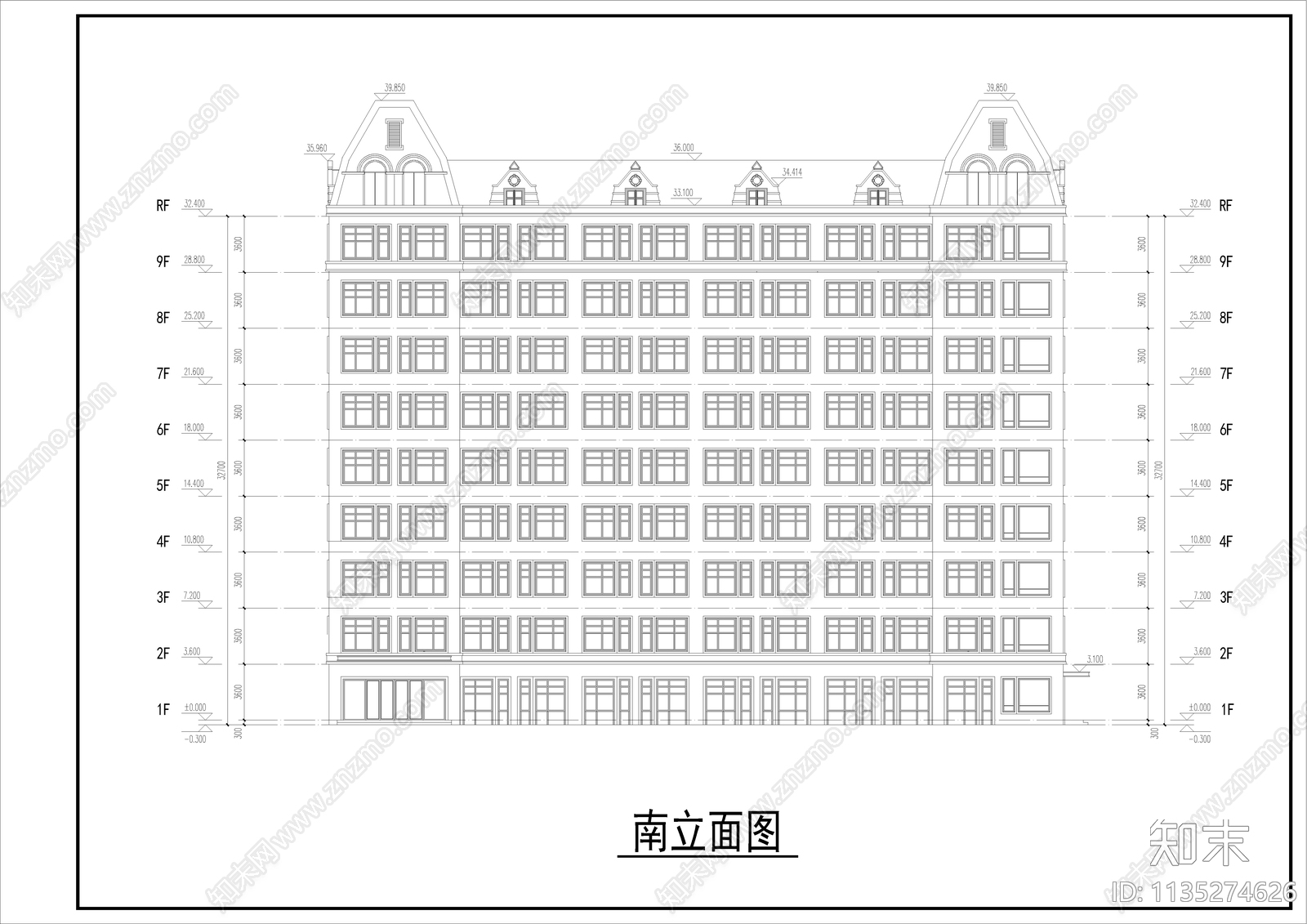 教师职工宿舍楼建筑施工图下载【ID:1135274626】