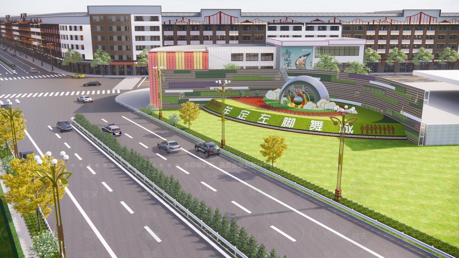 现代简约道路SU模型下载【ID:1135280816】