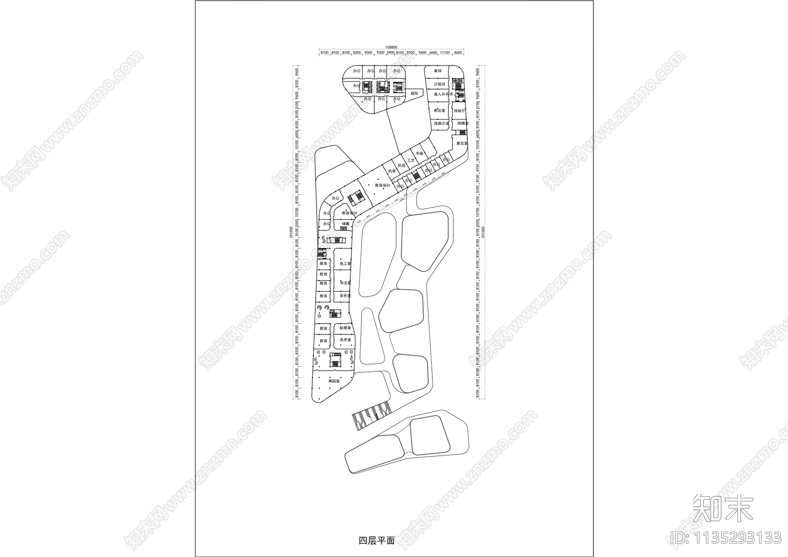 现代社区邻里中心建筑规划效果图施工图下载【ID:1135293133】