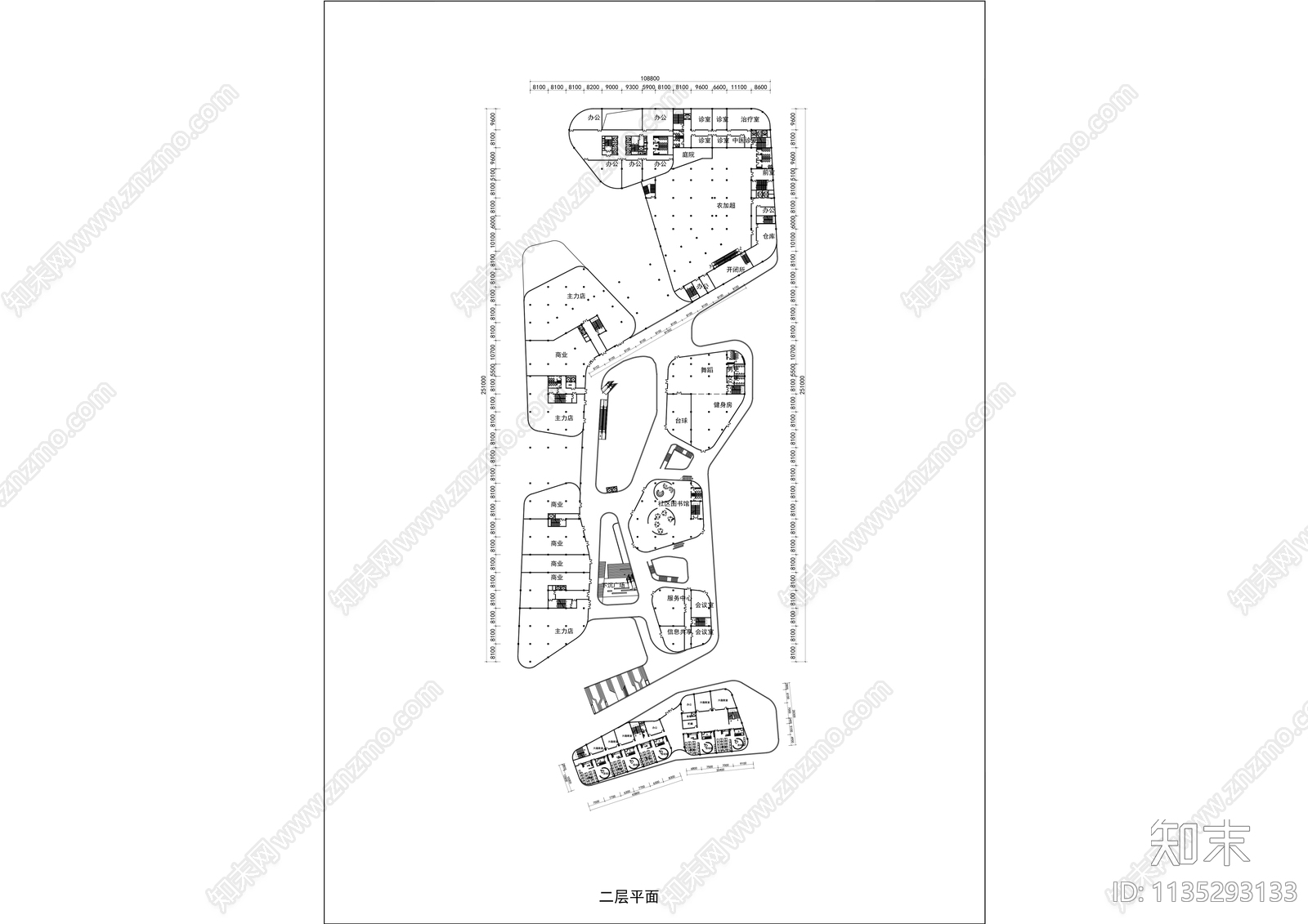 现代社区邻里中心建筑规划效果图施工图下载【ID:1135293133】