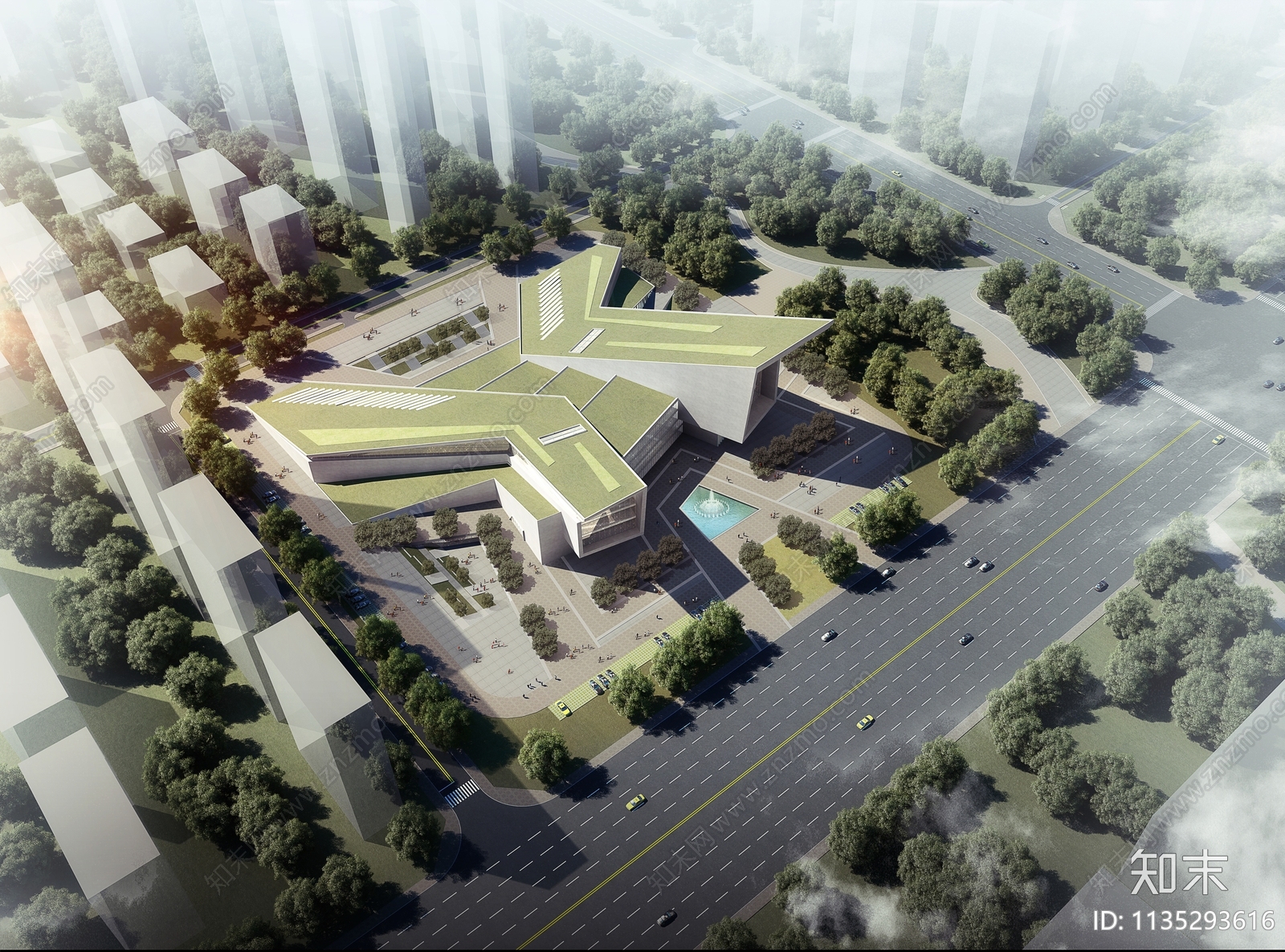 多种现代公共建筑效果图施工图下载【ID:1135293616】