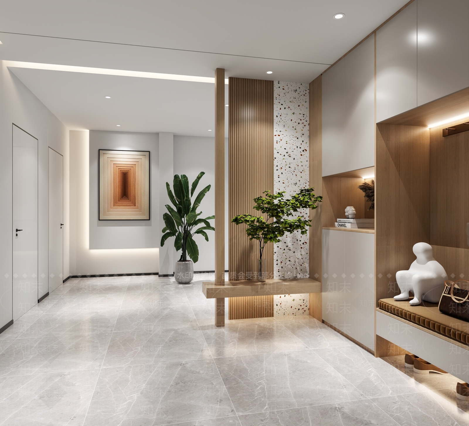 现代入户玄关隔断3D模型下载【ID:1135293977】