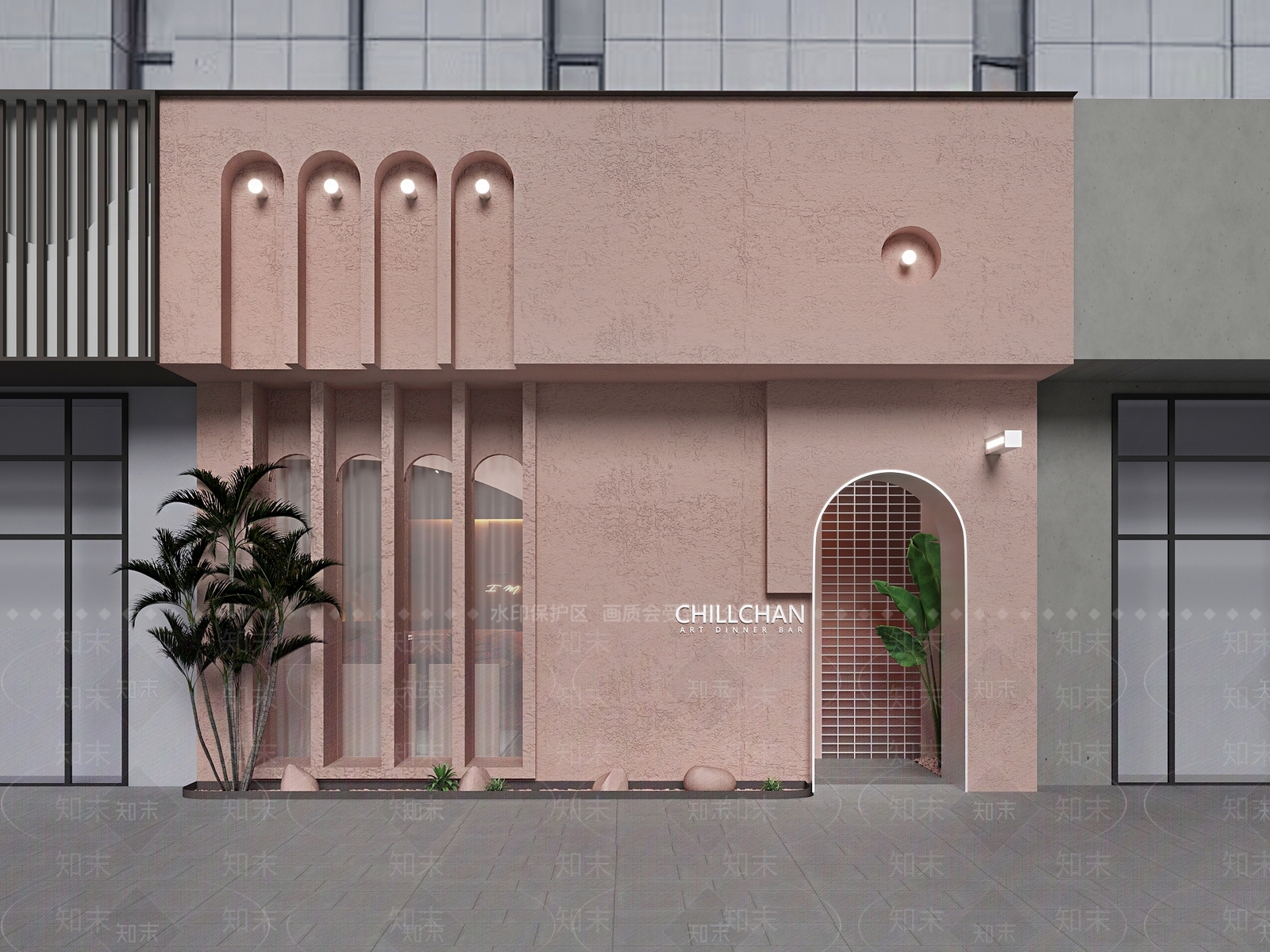 现代门头设计3D模型下载【ID:1135297733】