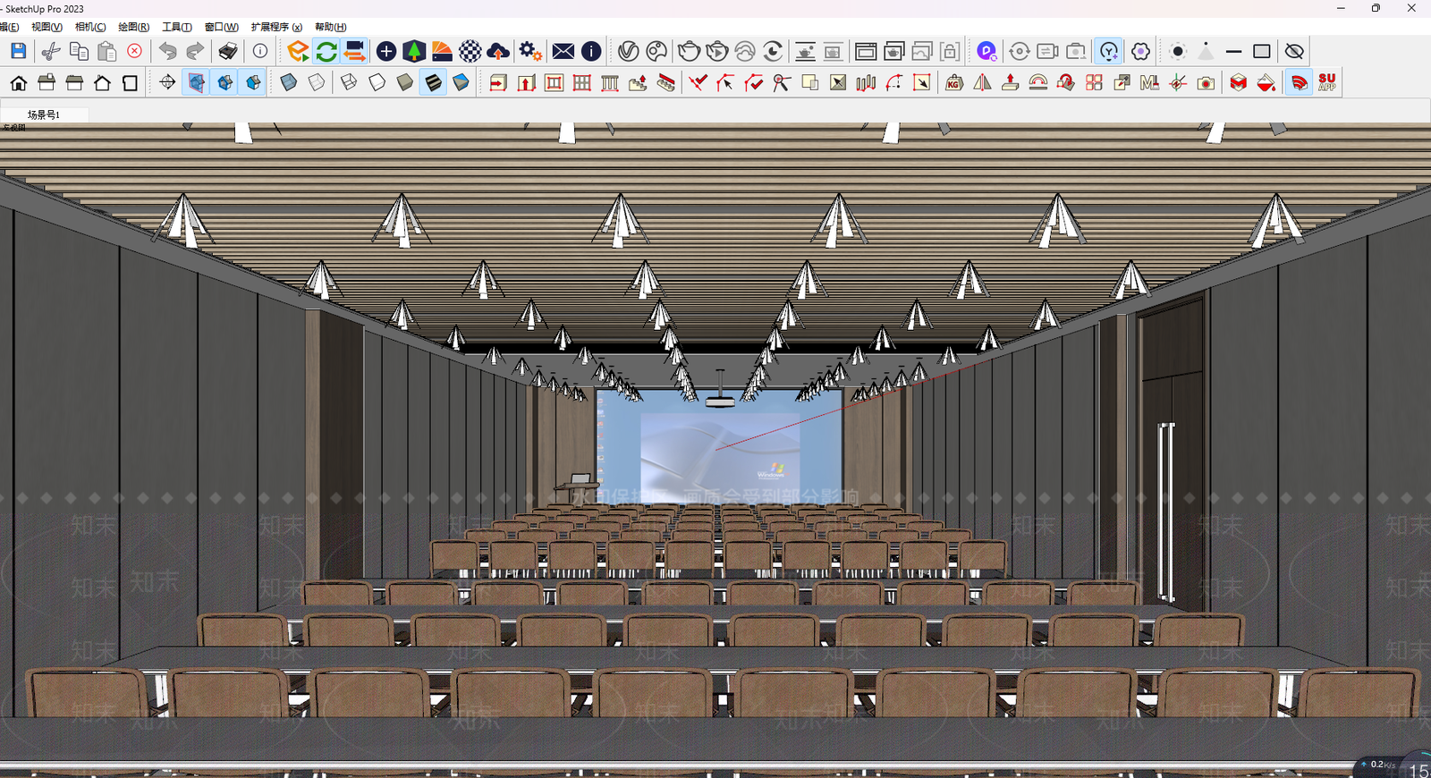 现代报告厅SU模型下载【ID:1135300570】