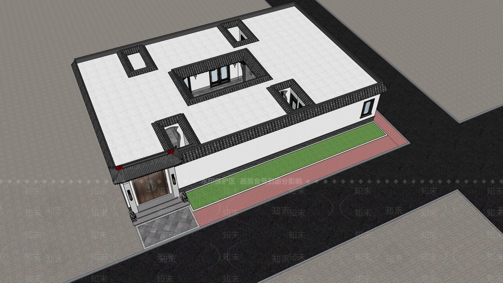新中式乡村民房SU模型下载【ID:1135299983】