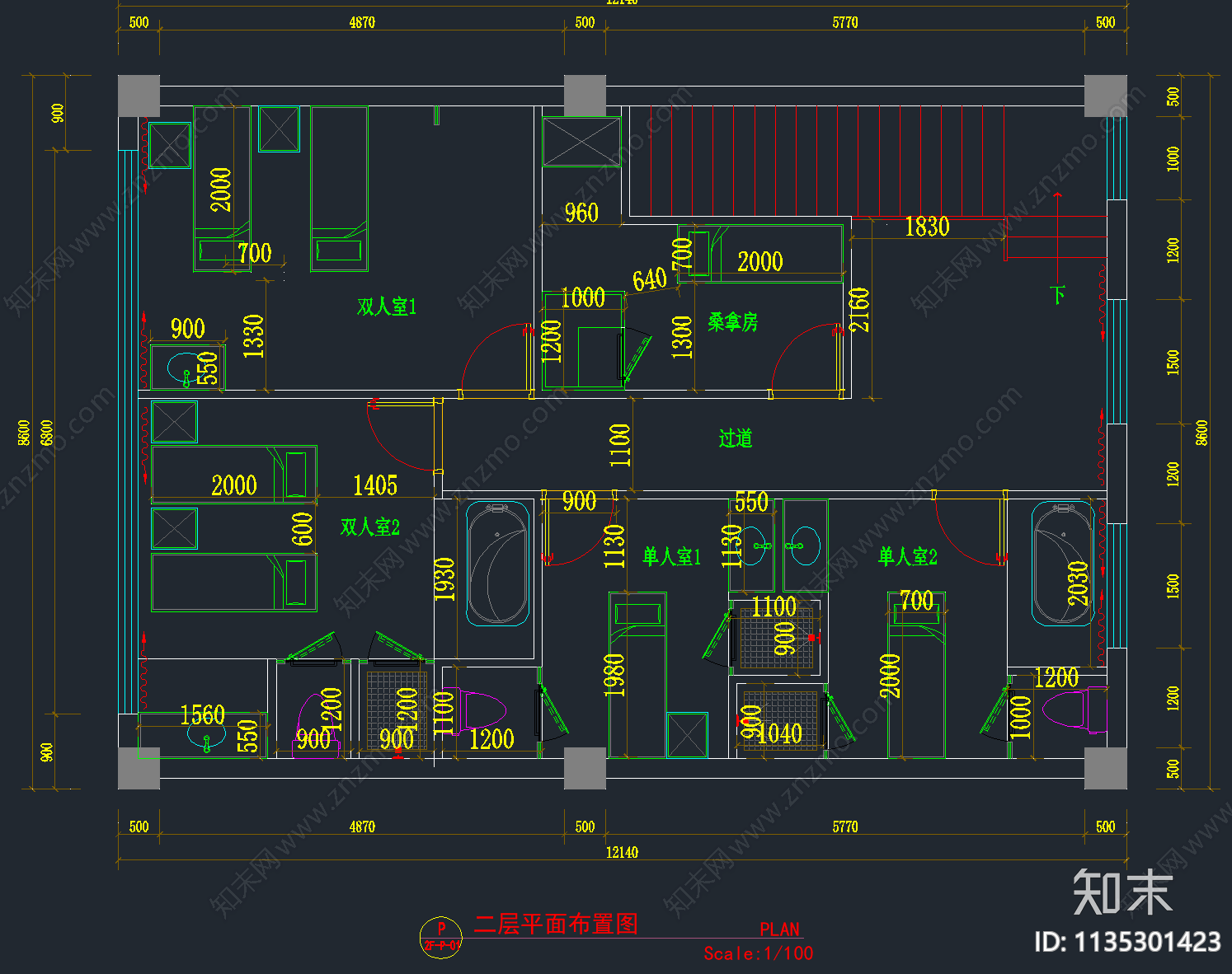 25套美容院养生馆施工图下载【ID:1135301423】