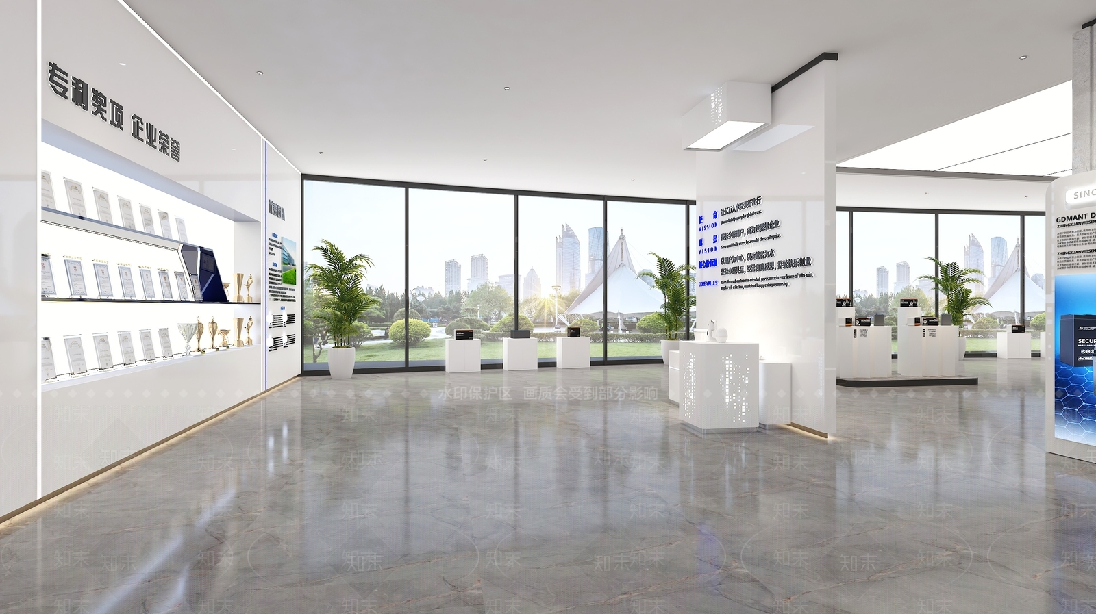 现代企业展厅3D模型下载【ID:1135303902】_知末3d模型网
