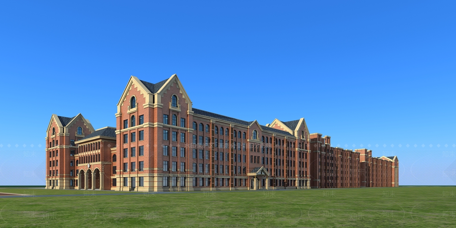 简欧学校3D模型下载【ID:1135304962】