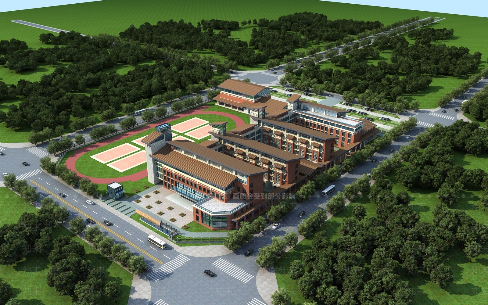 新中式学校3D模型下载【ID:1135306835】
