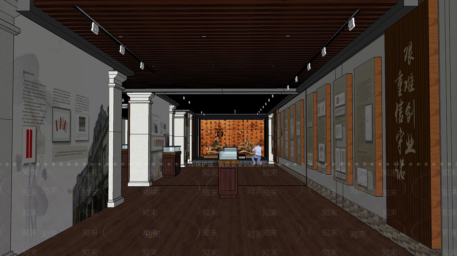现代文化展厅SU模型下载【ID:1135309234】