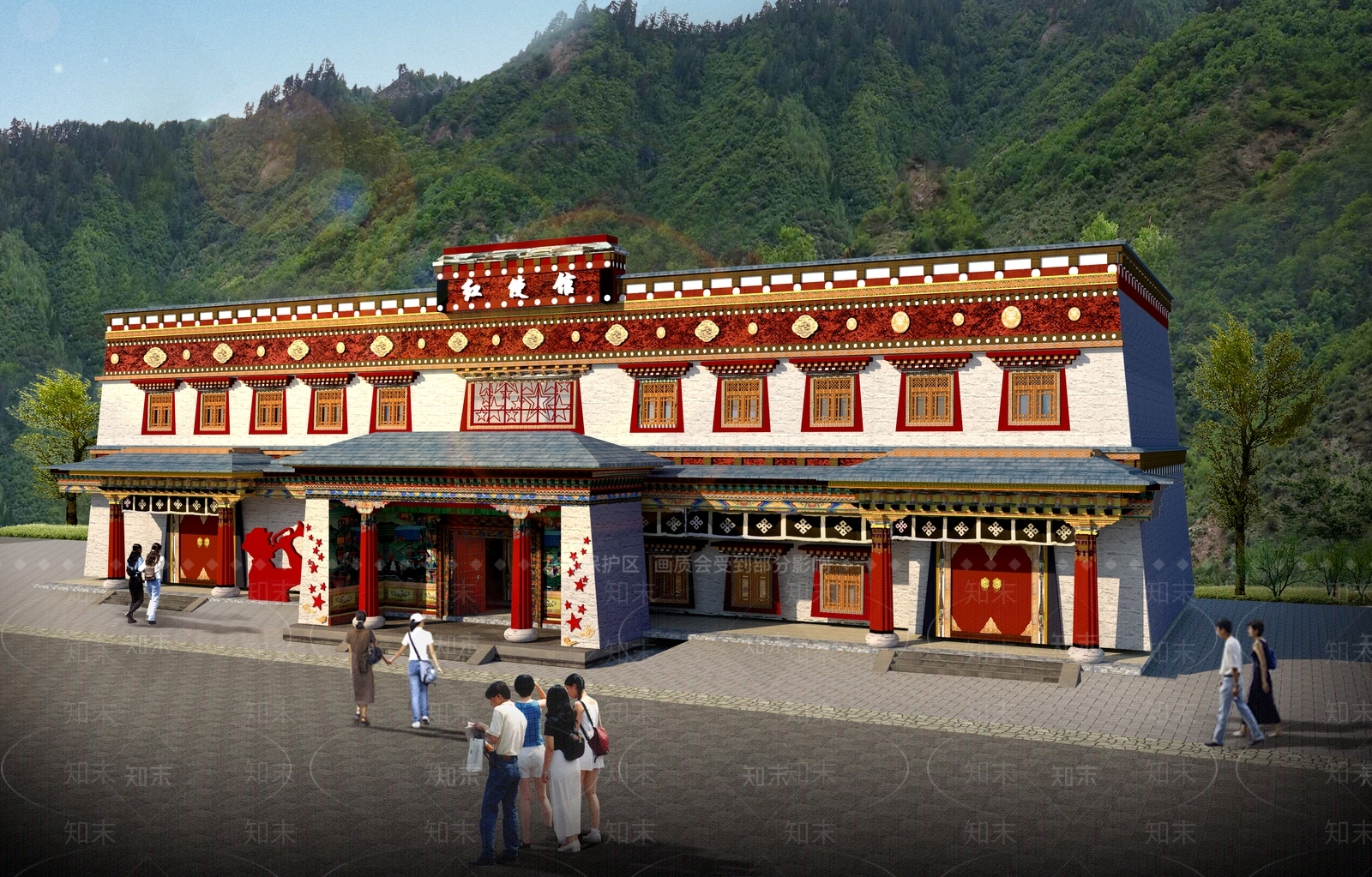 中式藏式历史展览馆SU模型下载【ID:1135318421】