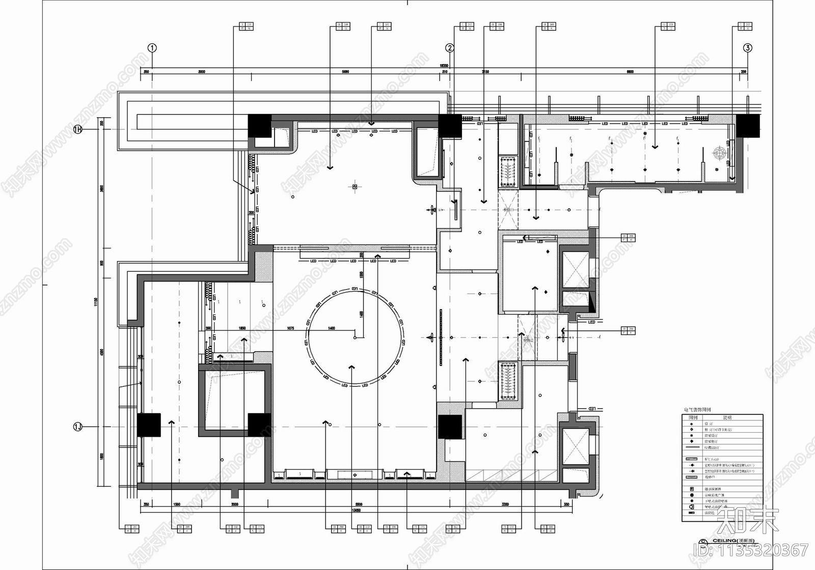 150㎡酒店豪华套房cad施工图下载【ID:1135320367】