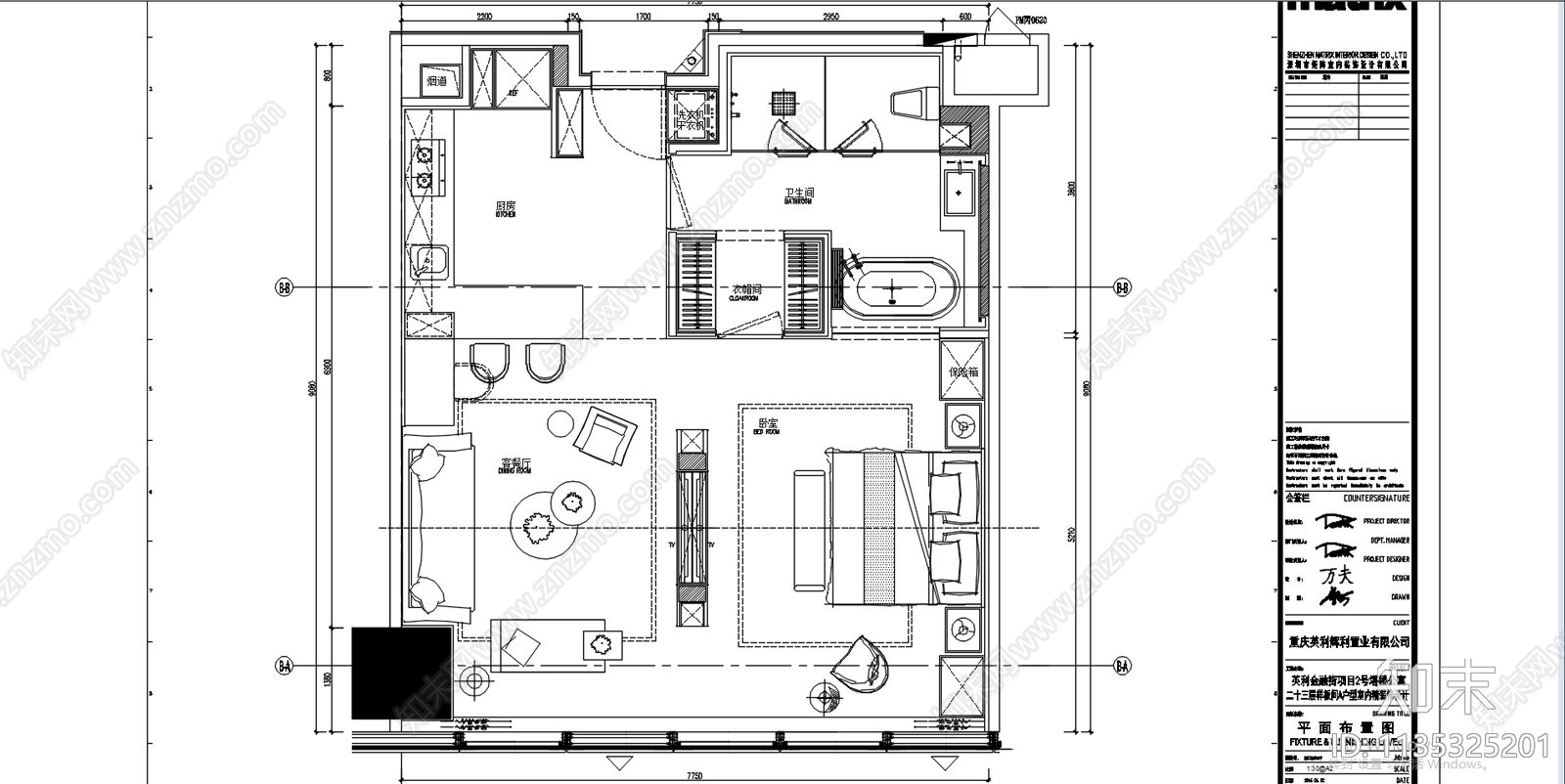 别墅室内效果图cad施工图下载【ID:1135325201】