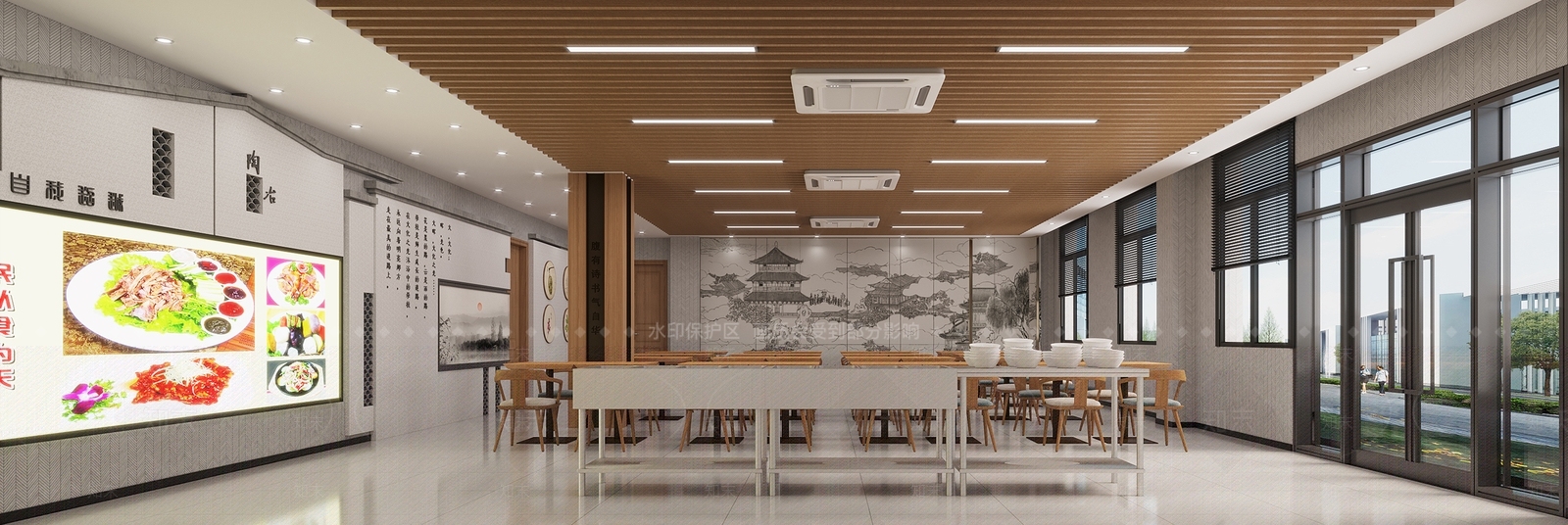 新中式食堂3D模型下载【ID:1135331679】