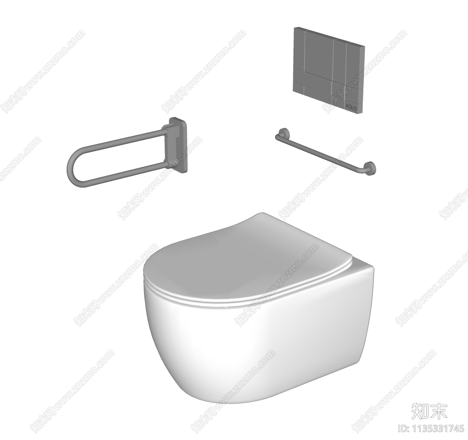 无障碍智能马桶SU模型下载【ID:1135331745】