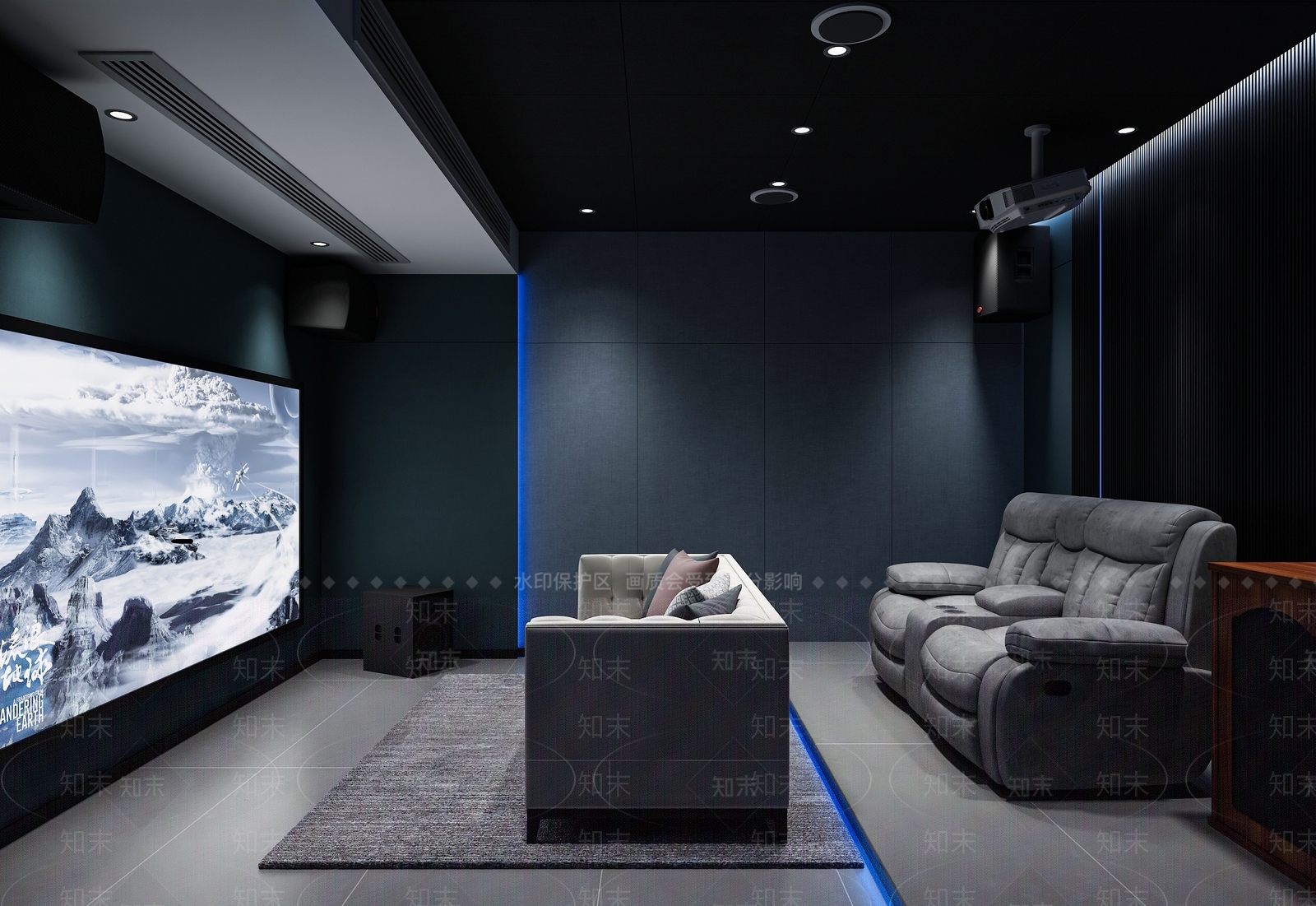 现代家居影音室3D模型下载【ID:1135333029】