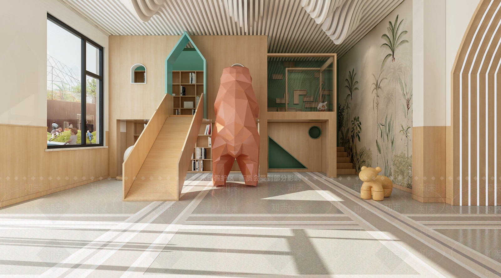 现代幼儿园大厅3D模型下载【ID:1135335040】