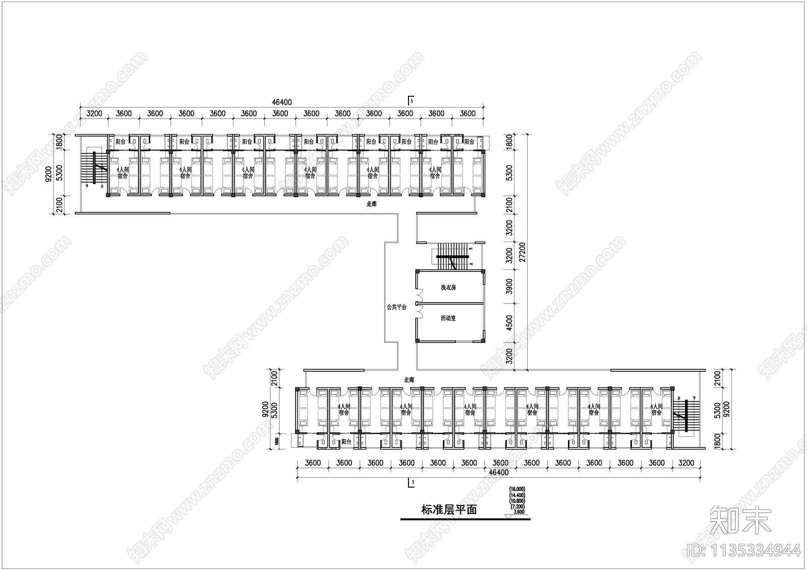 学生宿舍建筑施工图下载【ID:1135334944】