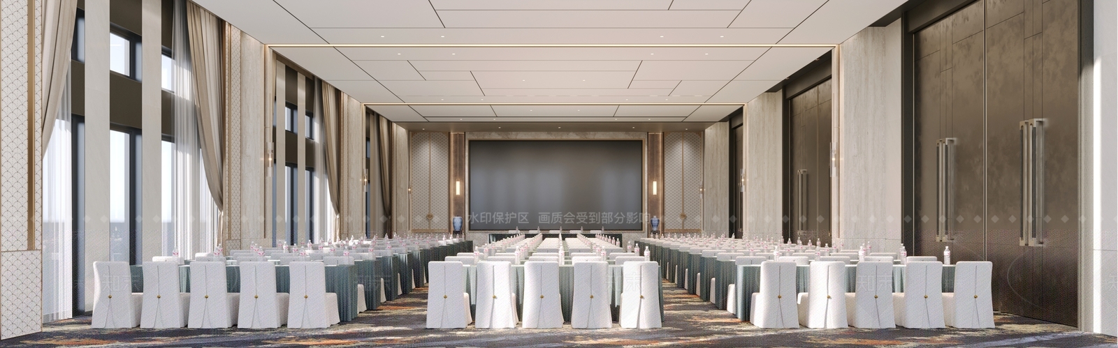 现代酒店会议室3D模型下载【ID:1135336078】