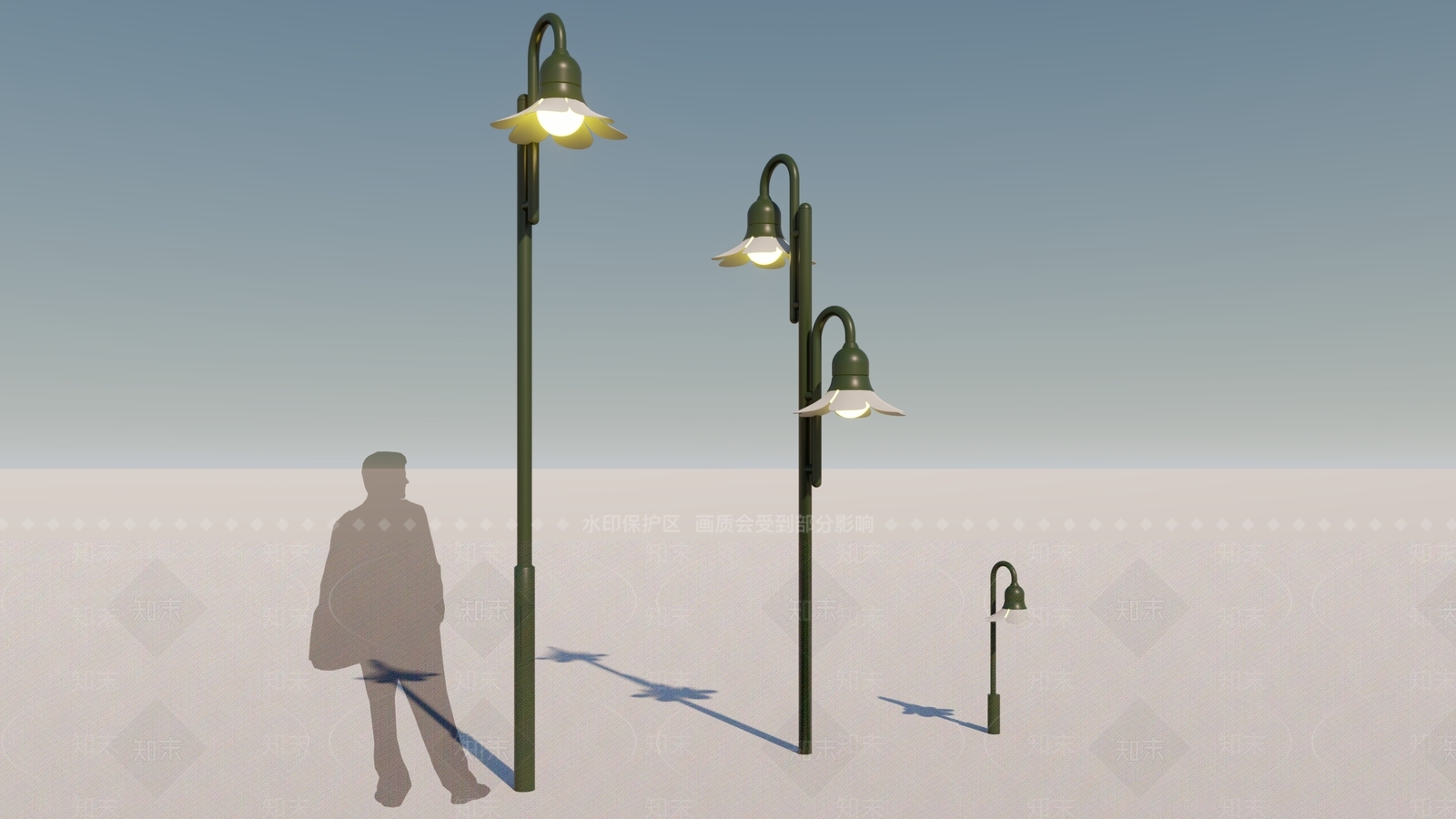 现代景观灯具SU模型下载【ID:1135336517】