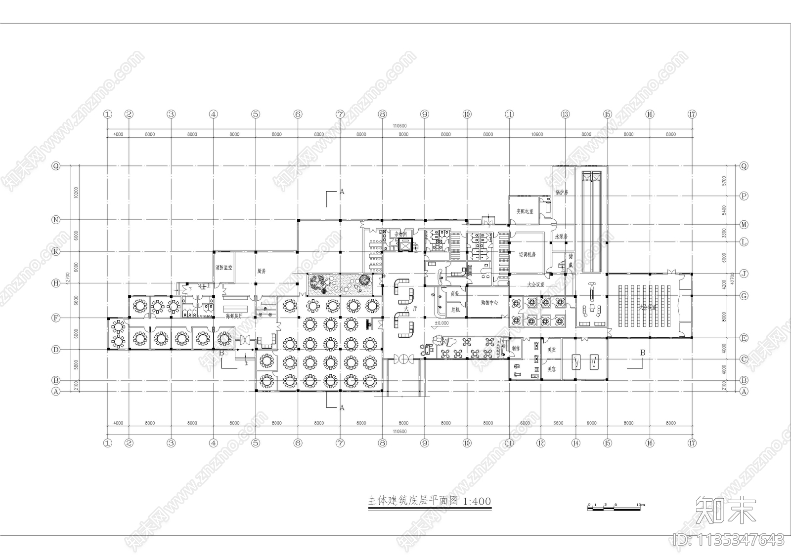 某度假村建筑cad施工图下载【ID:1135347643】