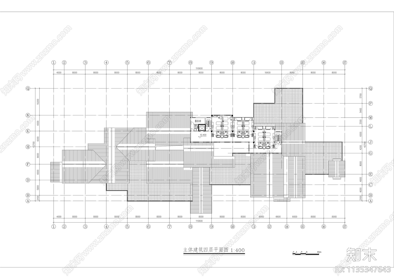 某度假村建筑cad施工图下载【ID:1135347643】