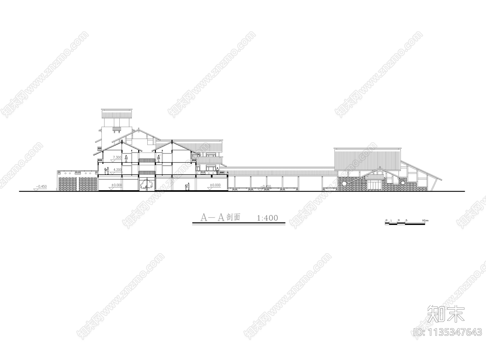 某度假村建筑cad施工图下载【ID:1135347643】