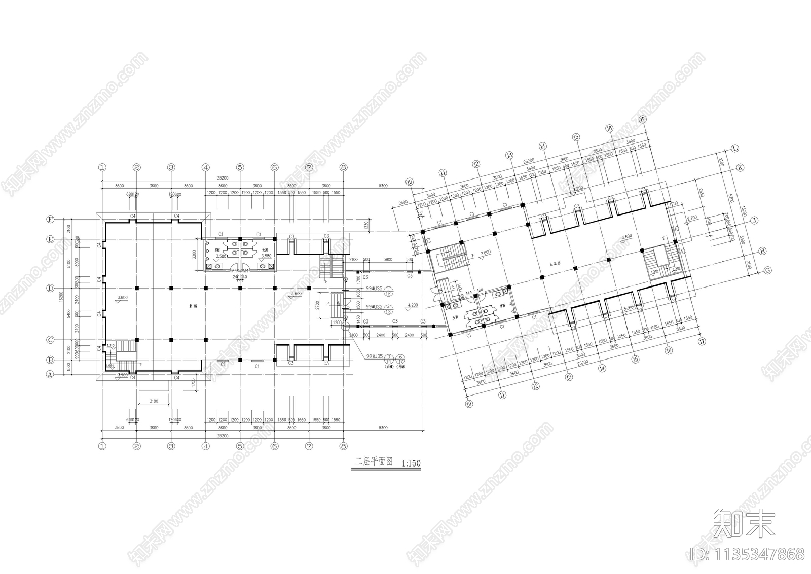 某影楼建筑cad施工图下载【ID:1135347868】