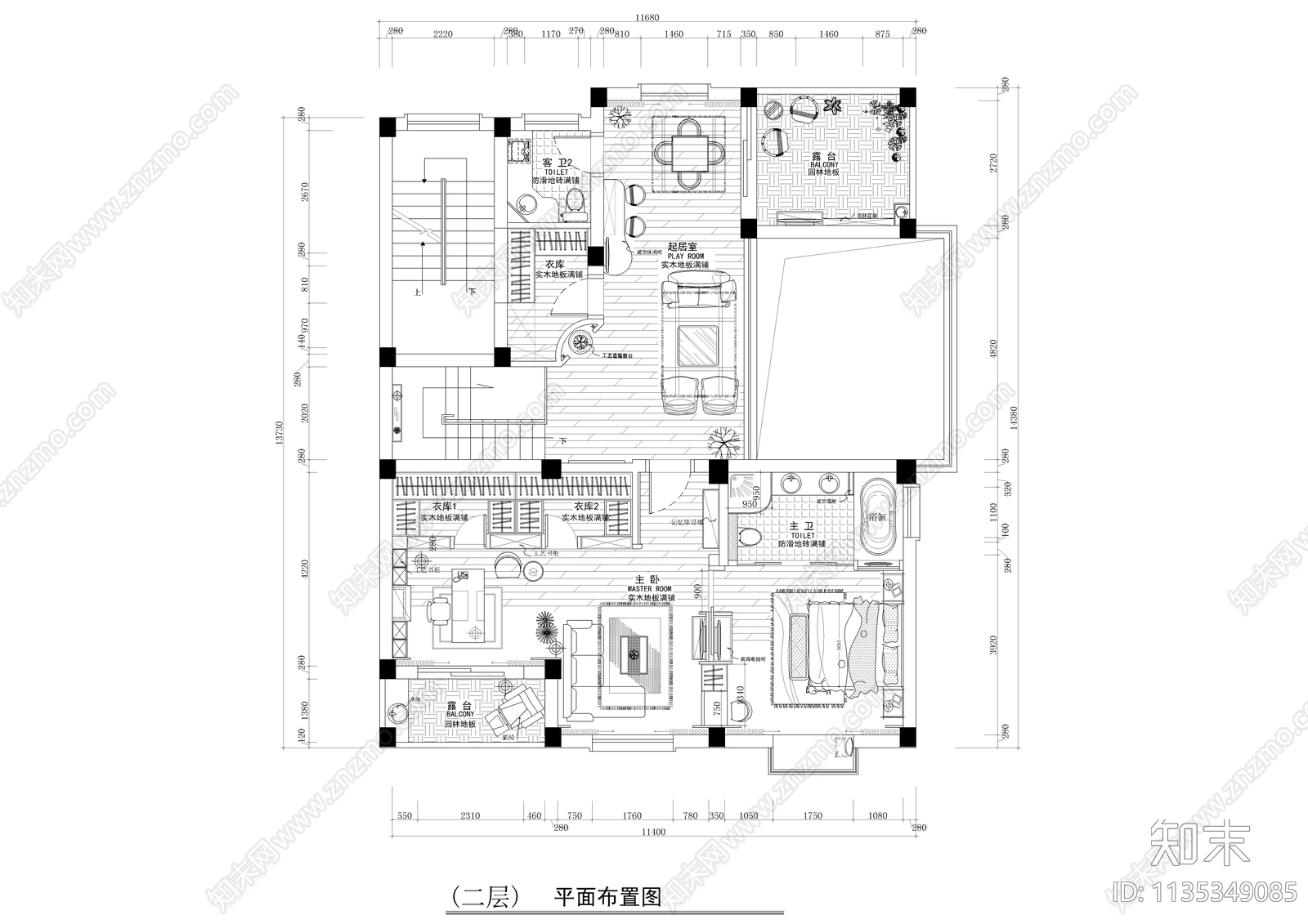 四百平别墅装修cad施工图下载【ID:1135349085】