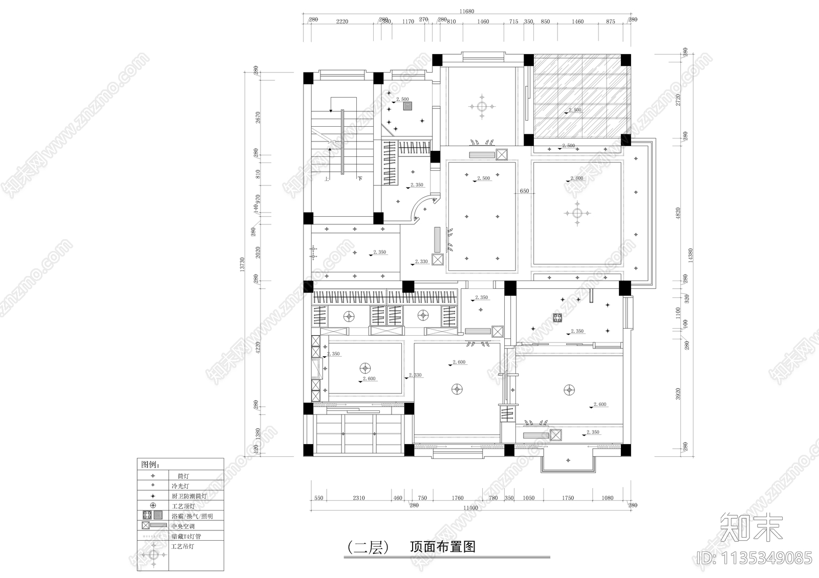 四百平别墅装修cad施工图下载【ID:1135349085】