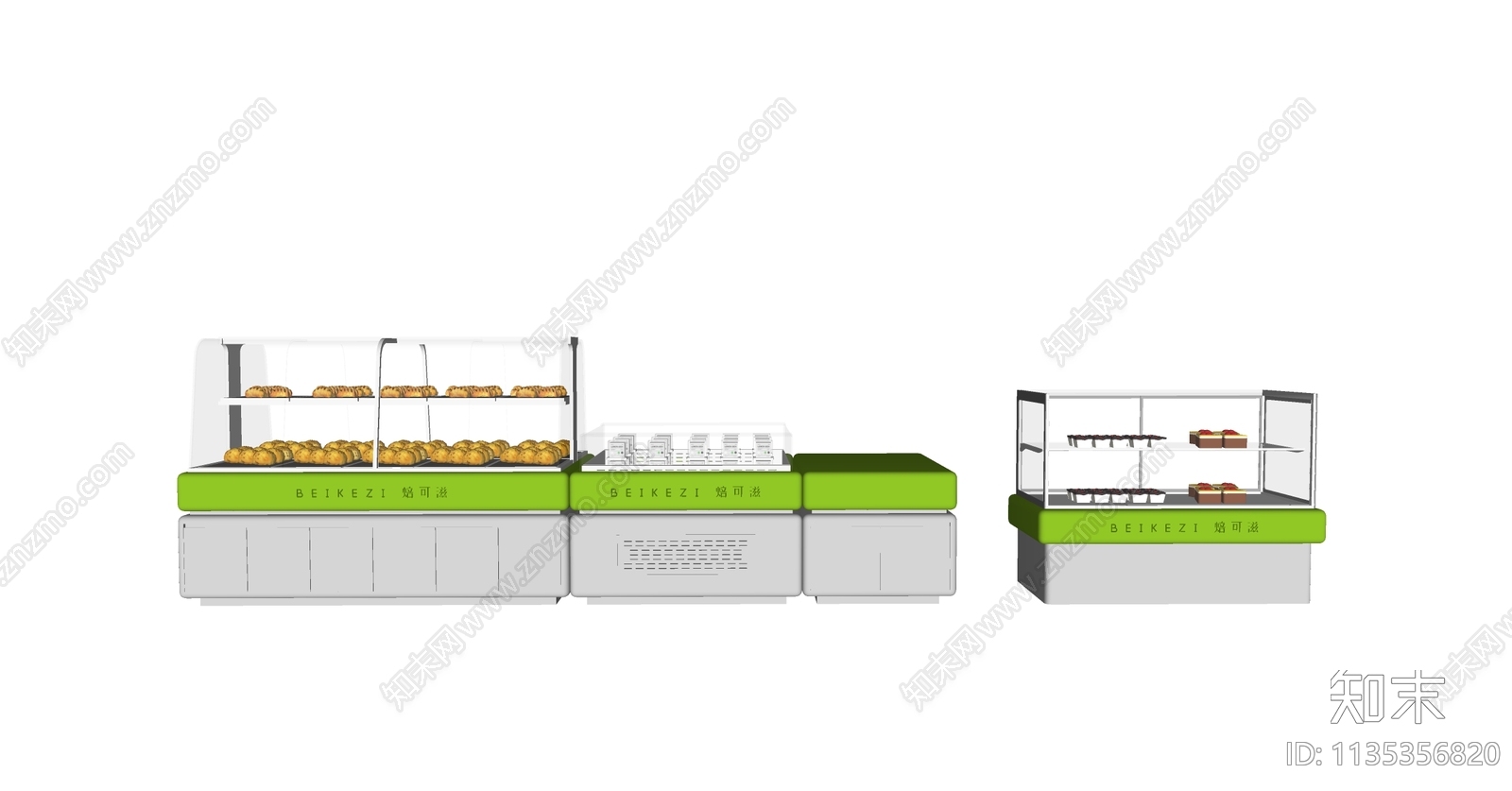现代面包柜SU模型下载【ID:1135356820】
