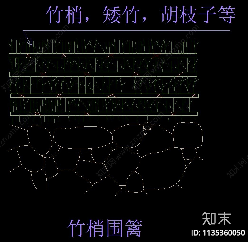 篱笆围栏cad施工图下载【ID:1135360050】