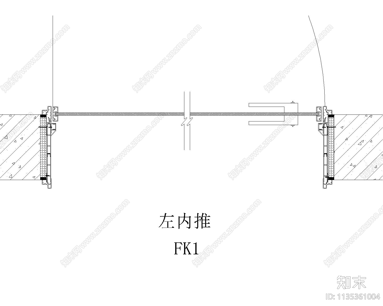 铝合金玻璃房门cad施工图下载【ID:1135361004】