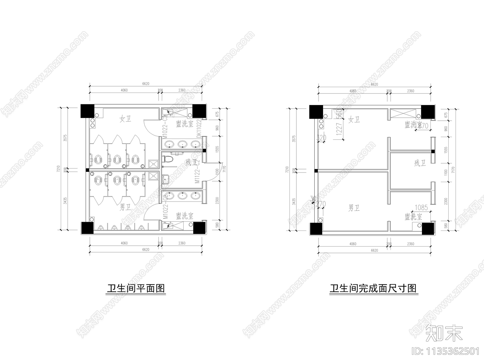 公共卫生间效果图cad施工图下载【ID:1135362501】