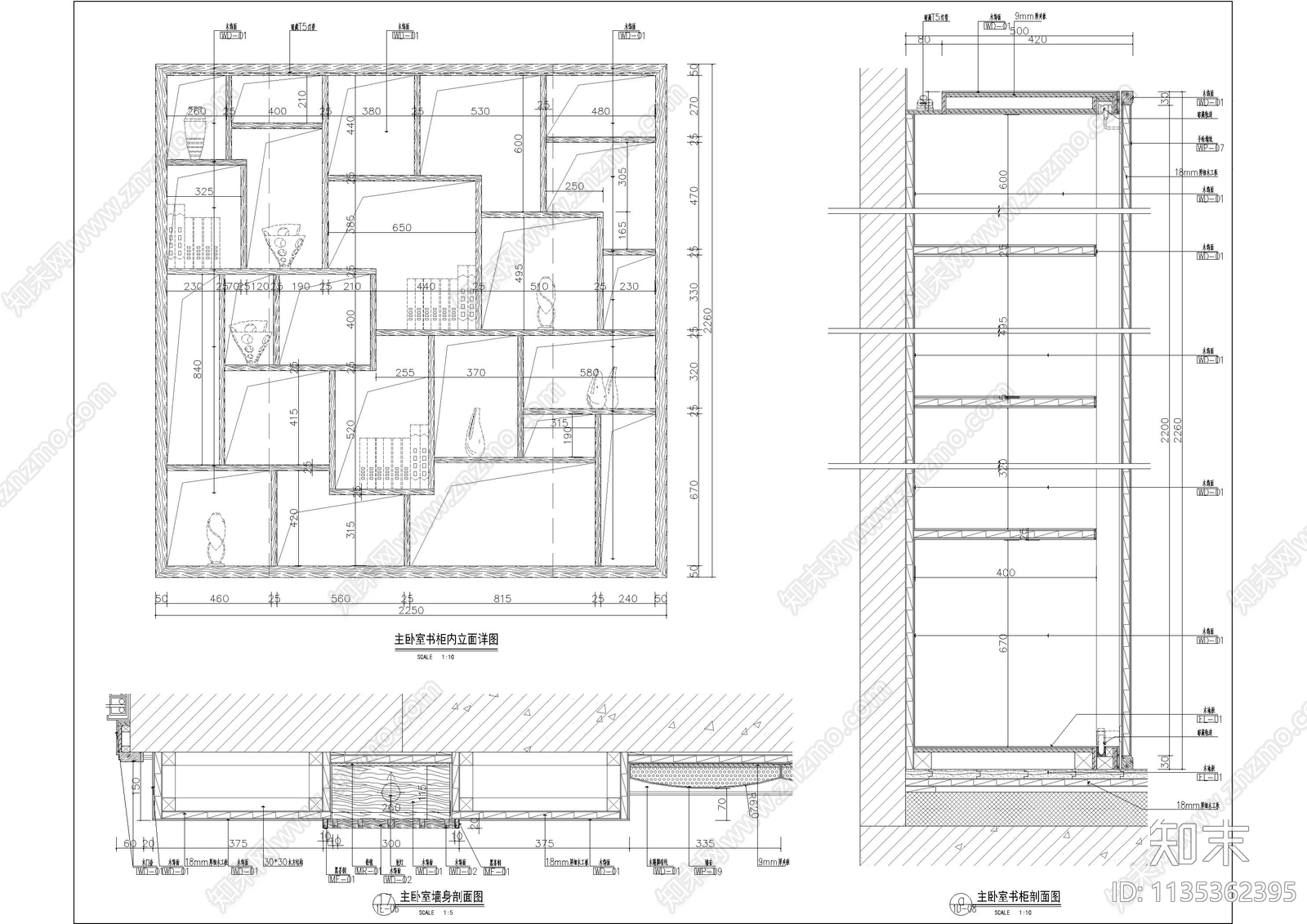 电视背景及墙身节点详图cad施工图下载【ID:1135362395】