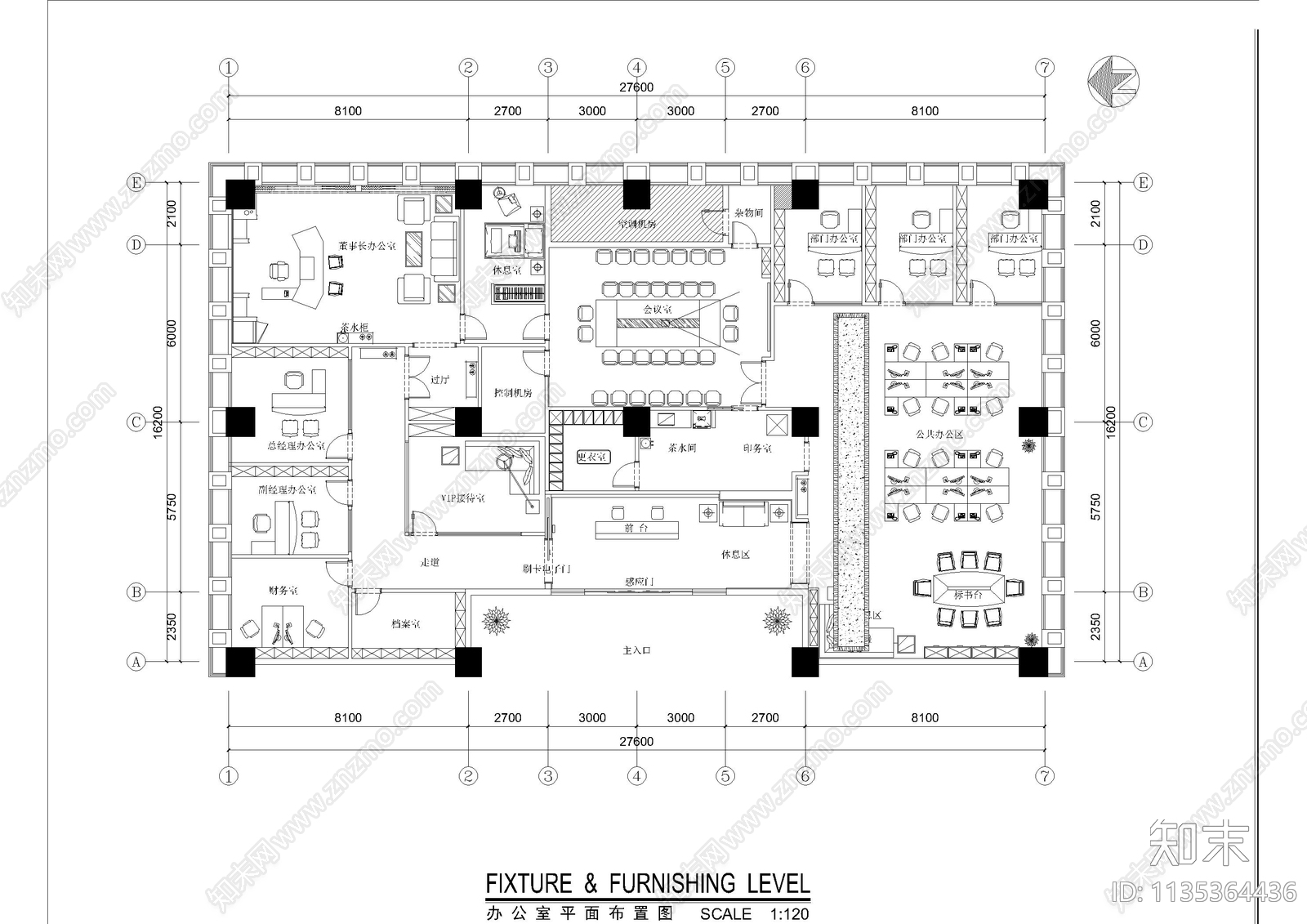 四川建筑工程公司办公室cad施工图下载【ID:1135364436】