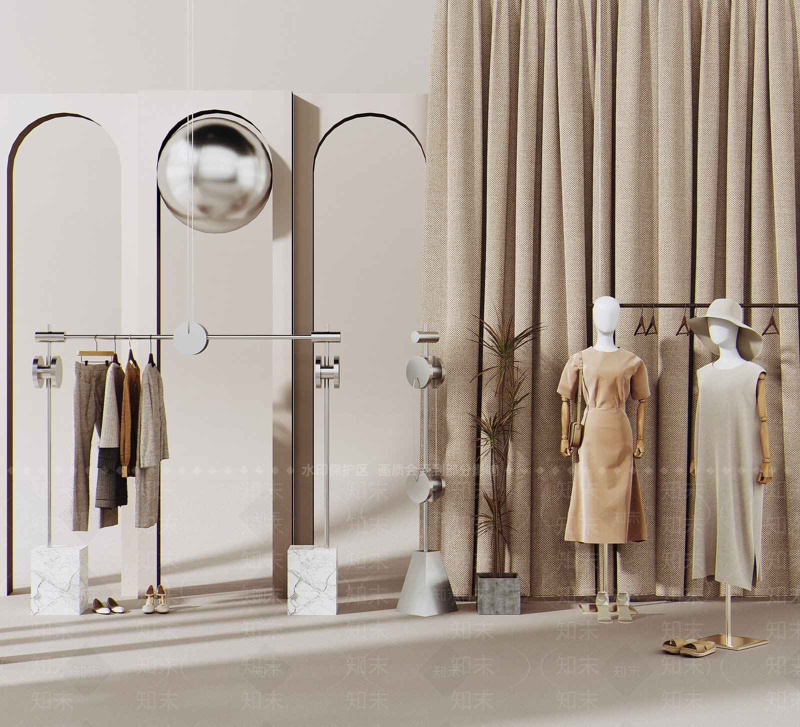 现代服装店3D模型下载【ID:1135385894】