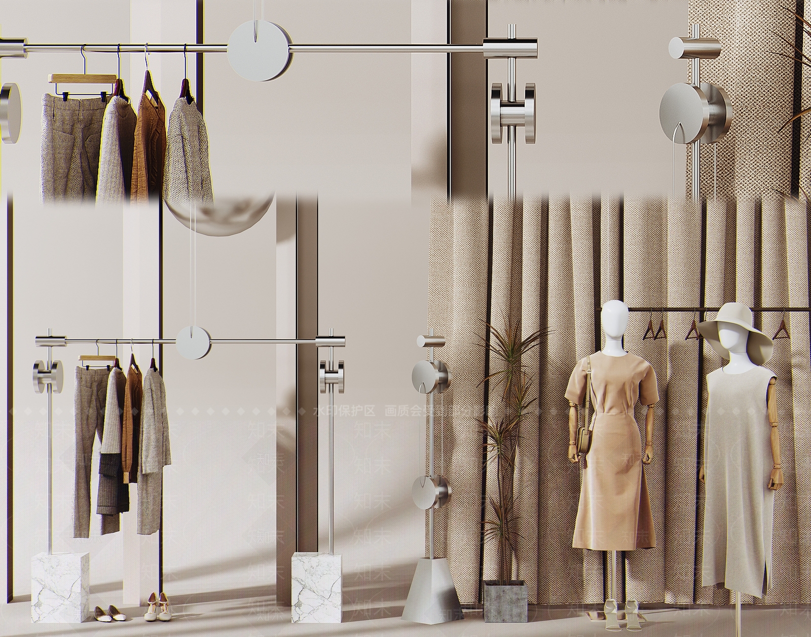 现代服装店3D模型下载【ID:1135385894】